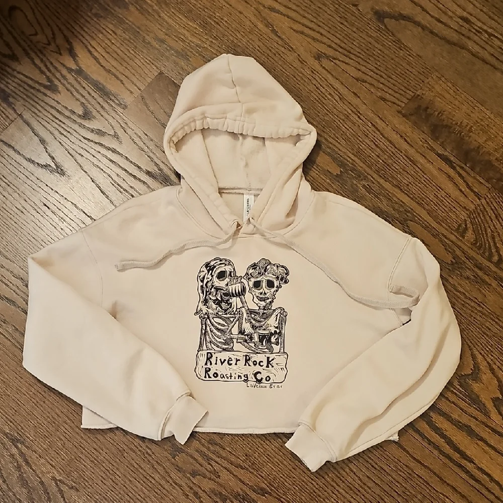 River Rock Roasting Co Fleece Cropped Hoodie Size Small - Picture 6 of 7